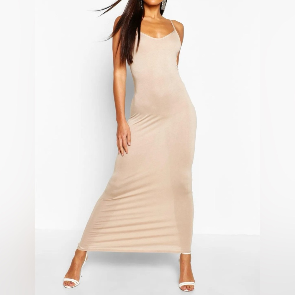 boohoo basic strappy maxi dress